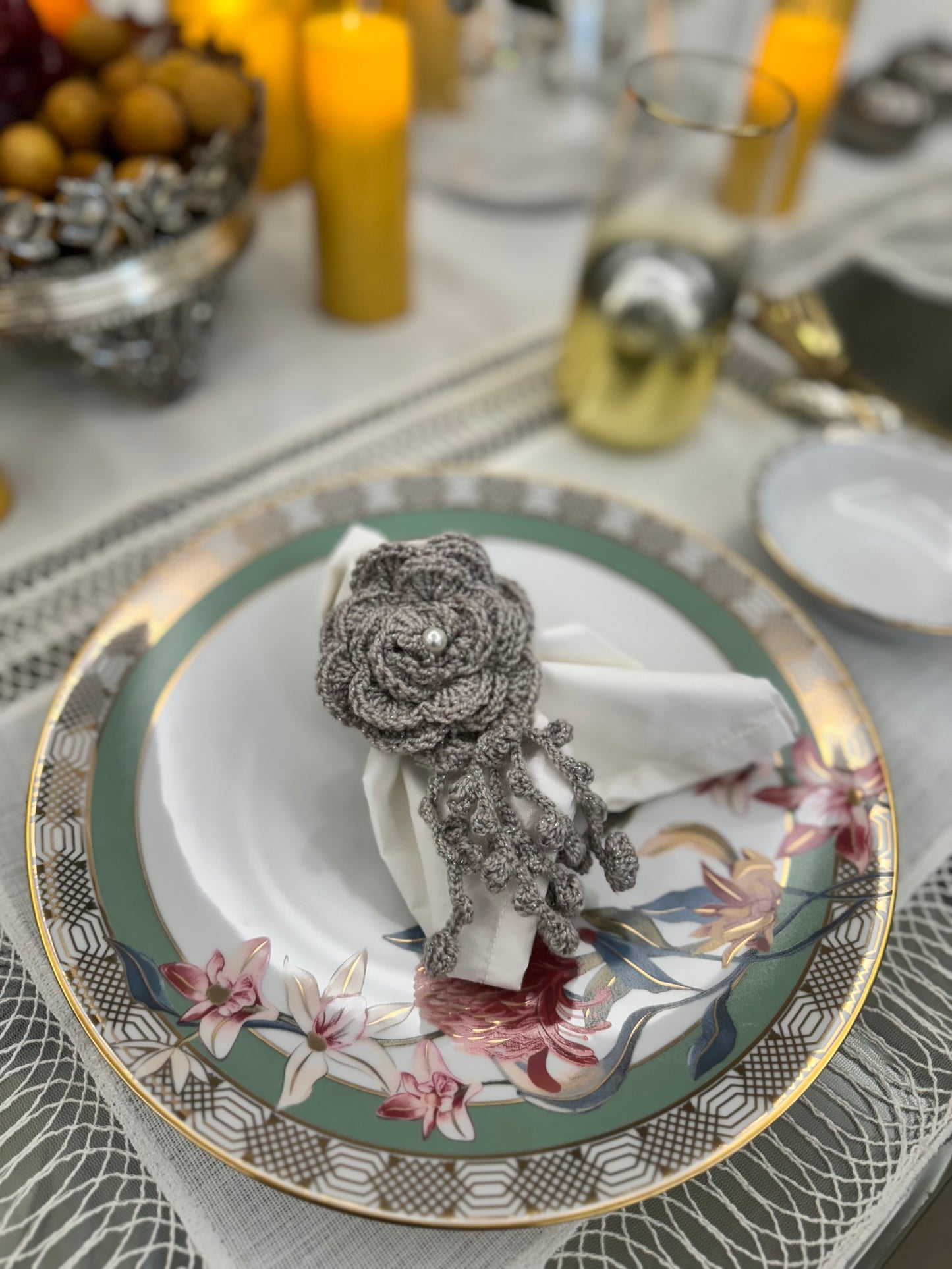 Threads of Tradition: Handcrafted Crochet Napkins and Ring Holders