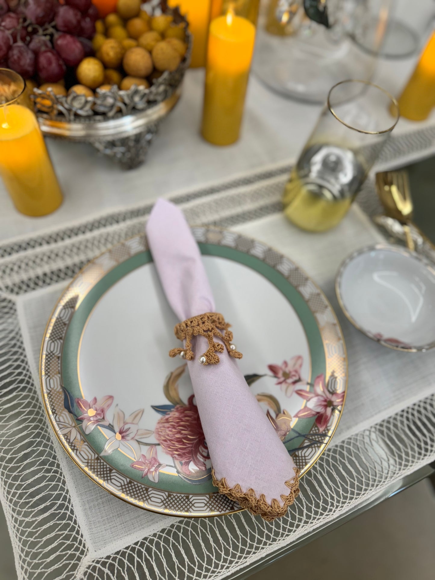 Threads of Tradition: Handcrafted Crochet Napkins and Ring Holders