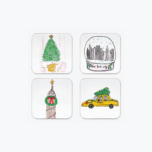 Christmas in New York Coaster Set by Le Gaudere